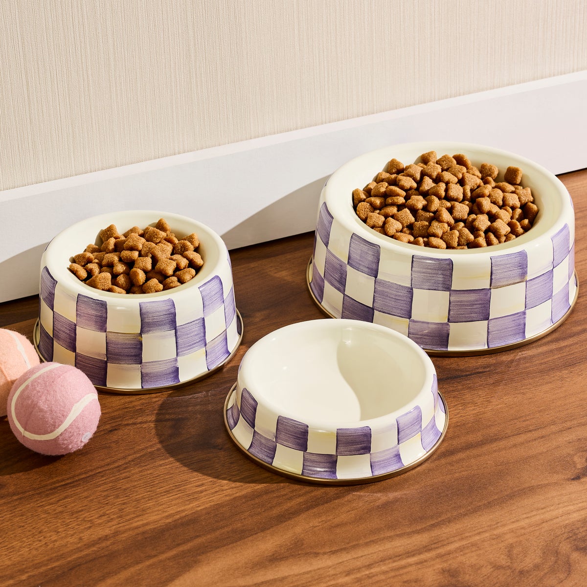 Violet Check Small Pet Dish - Image 2