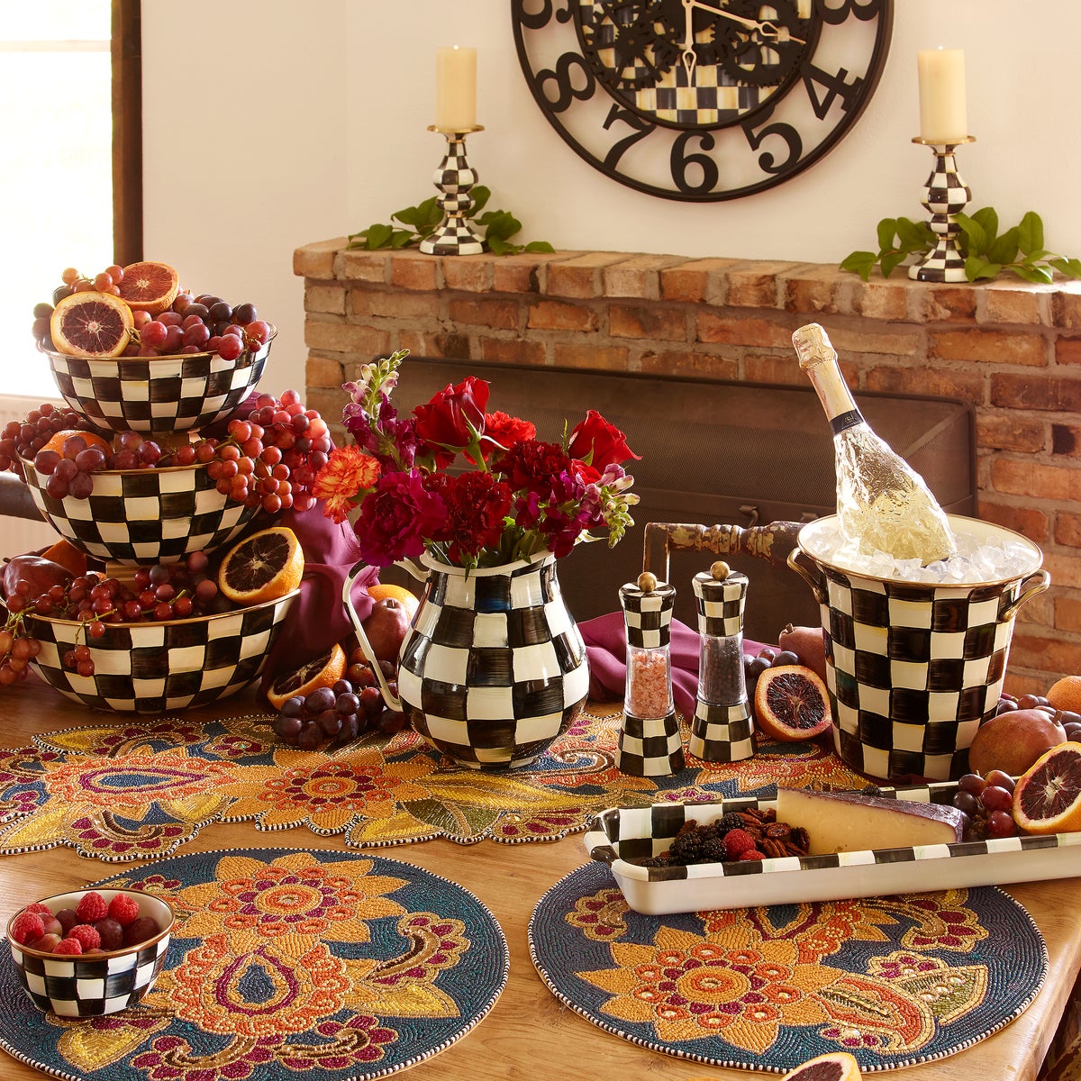 Courtly Check Medium Pillar Candlestick - Image 7