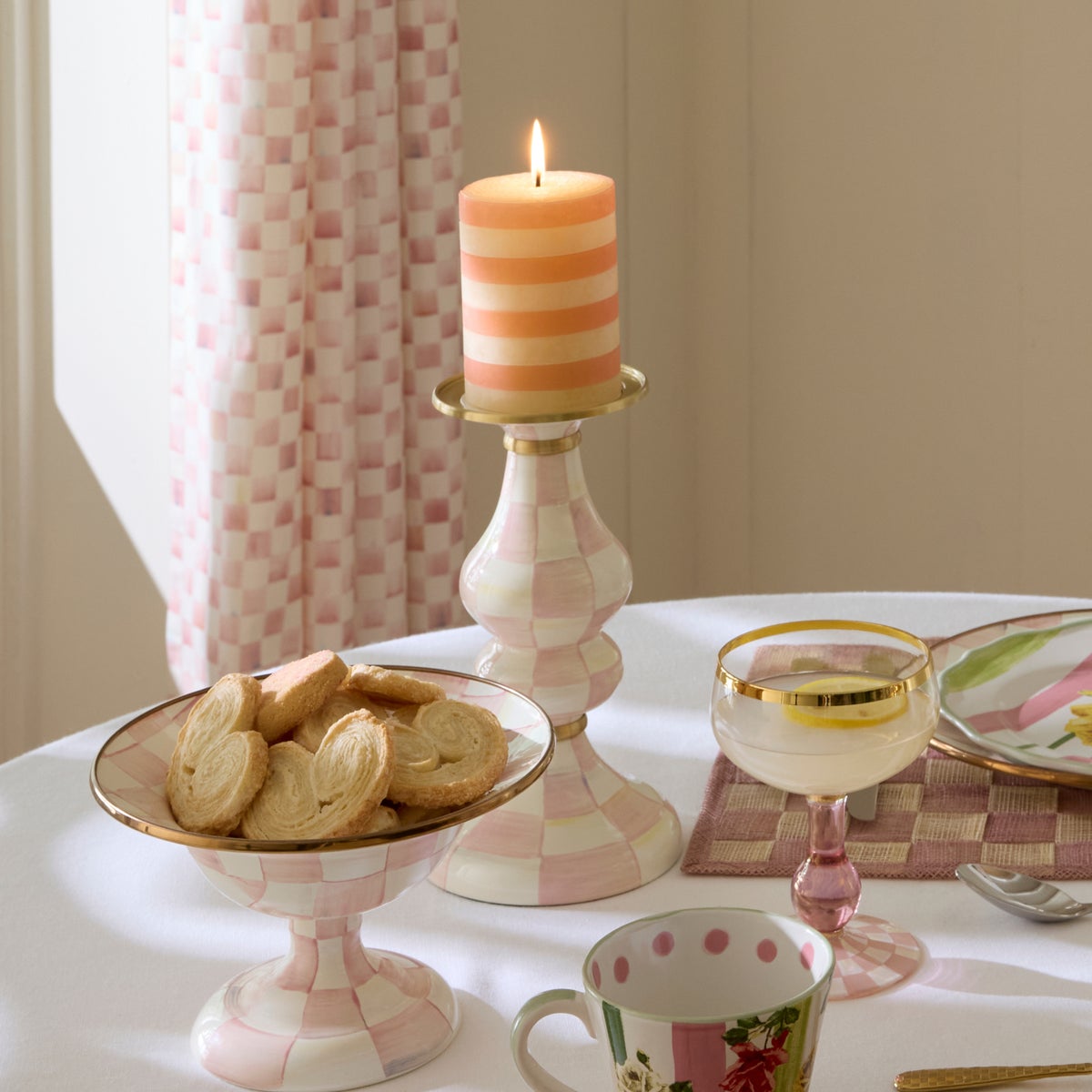 Rosy Check Medium Pillar Candlestick - Image 5