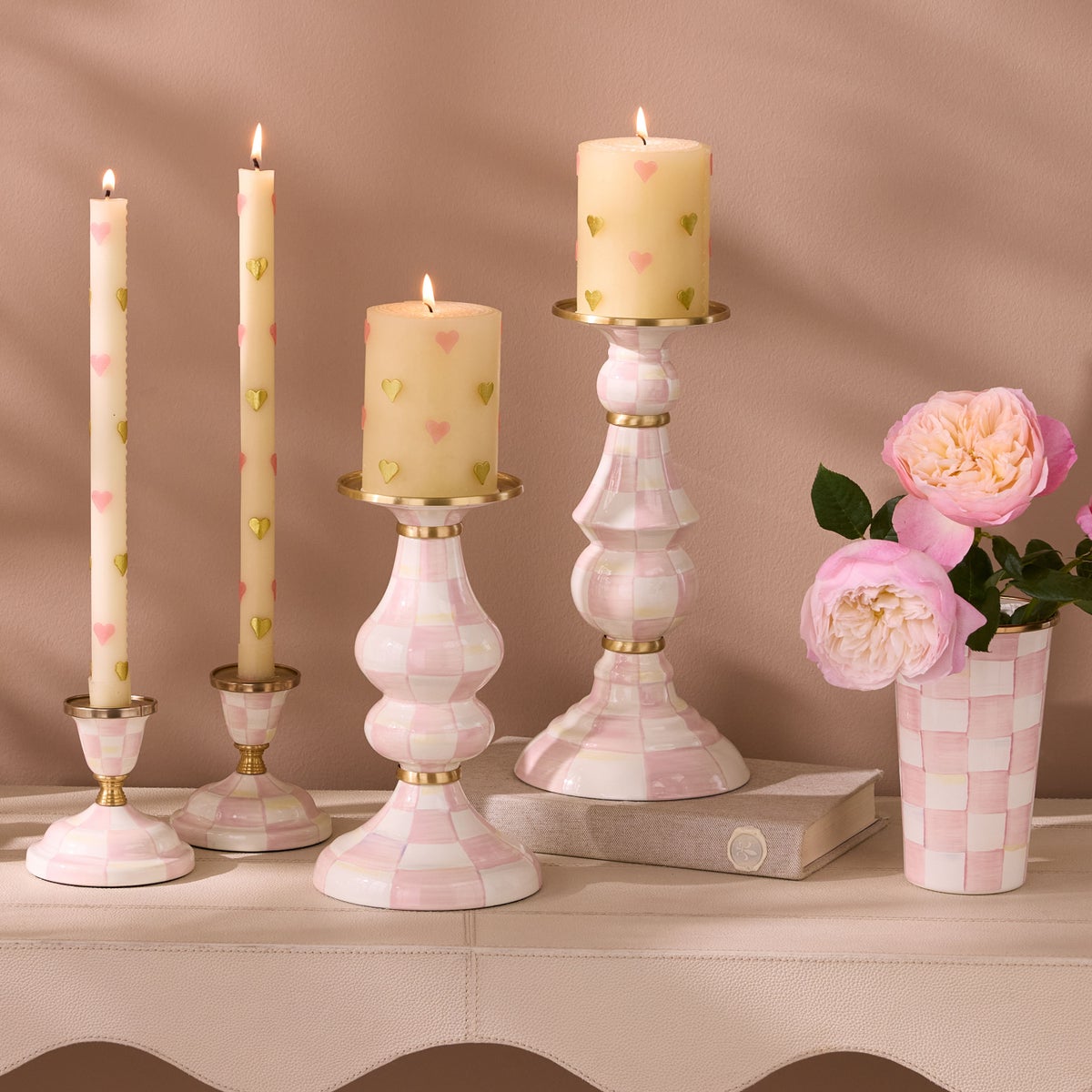 Rosy Check Large Pillar Candlestick - Image 2