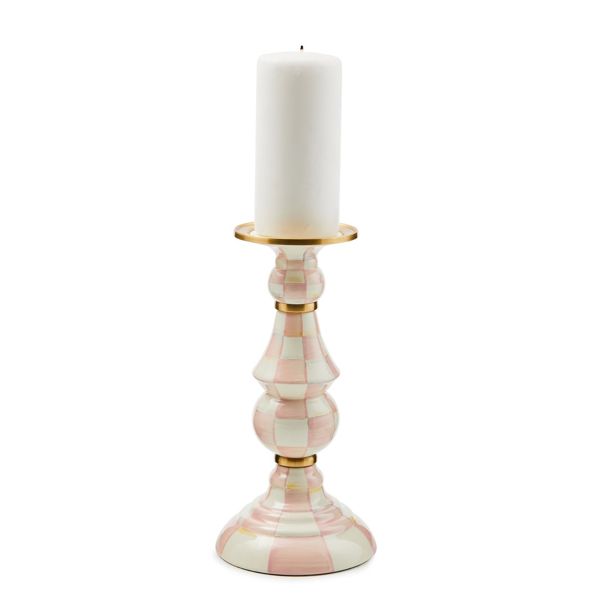Rosy Check Large Pillar Candlestick - Image 3