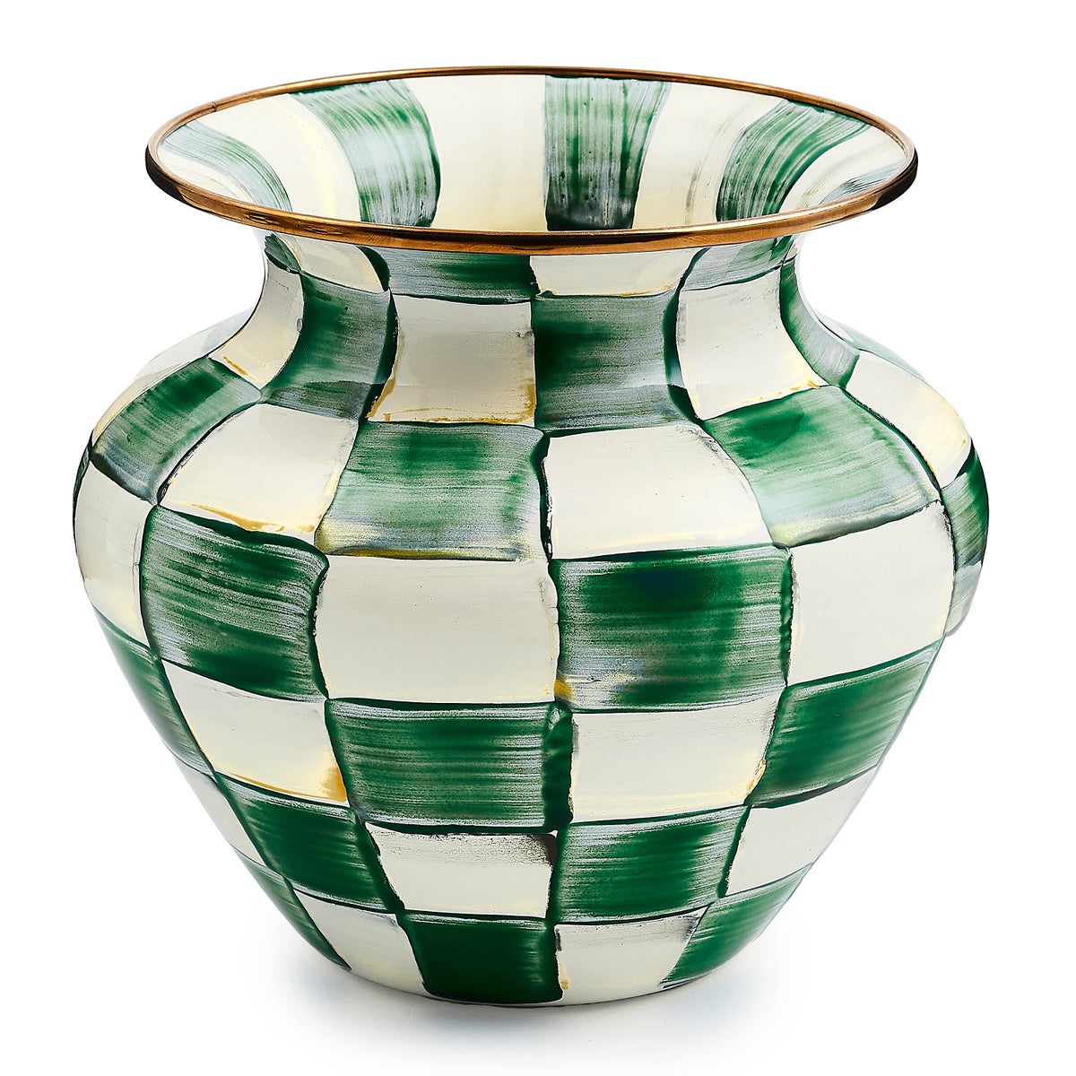 Emerald Check Large Vase