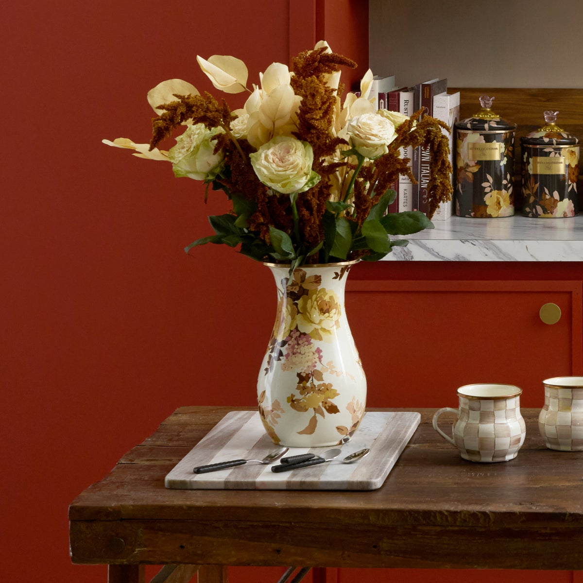 Wild Rose White Tall Vase - Image 2