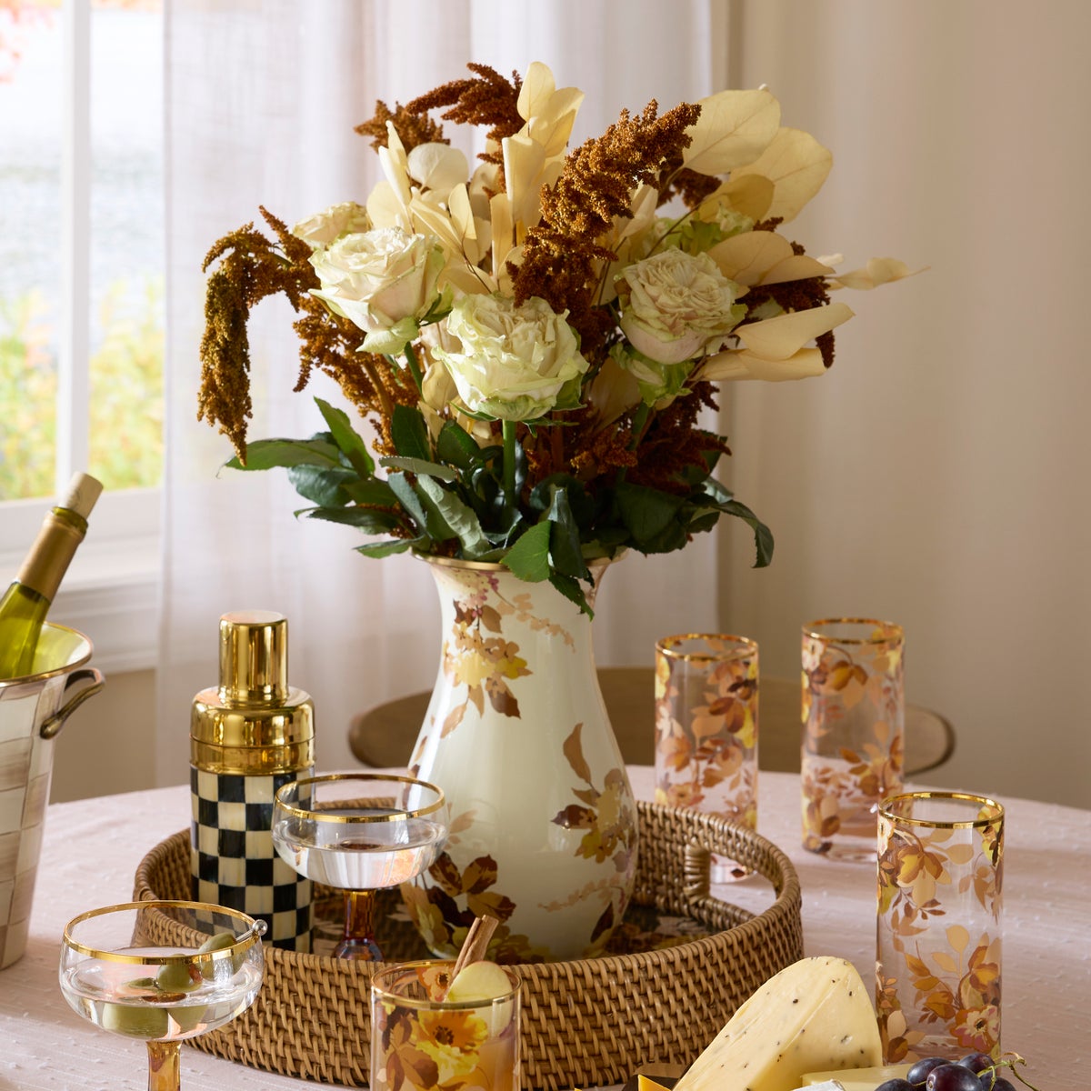 Wild Rose White Tall Vase - Image 3
